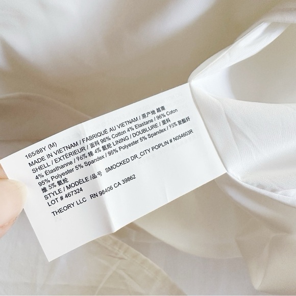 Theory City Smocked Stretch Poplin Midi Sundress MEDIUM - Picture 9 of 11